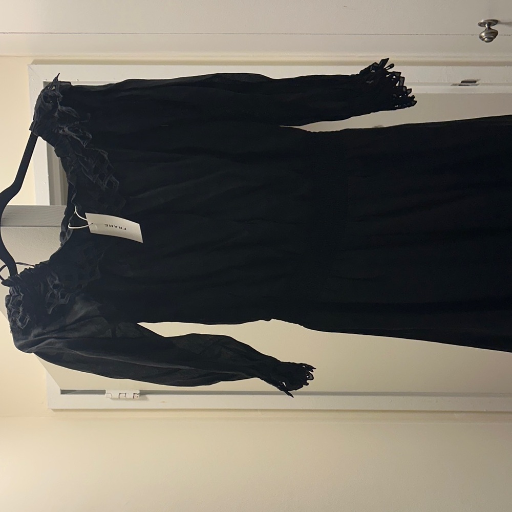 Frame Denim Black Long Sleeve Dress